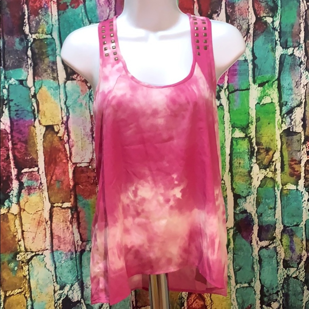 Mudd embellished tie dyed pink and purple xs tank